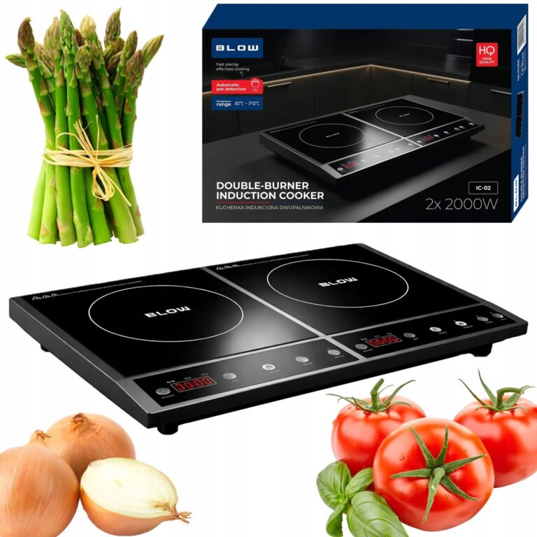 Plita electrica portabila BLOW, doua arzatoare, control tactil, sticla microcristalina, dimensiuni compacte