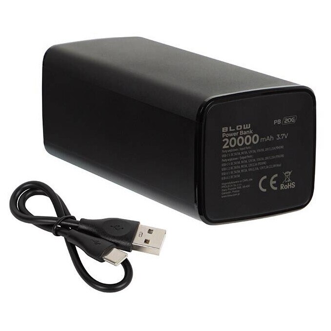 Baterie Externa Blow 20000mAh PD 65W, Negru
