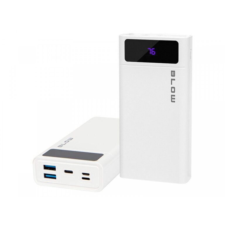 Power Bank 20000mAh, 22,5W, 3 porturi USB, alb