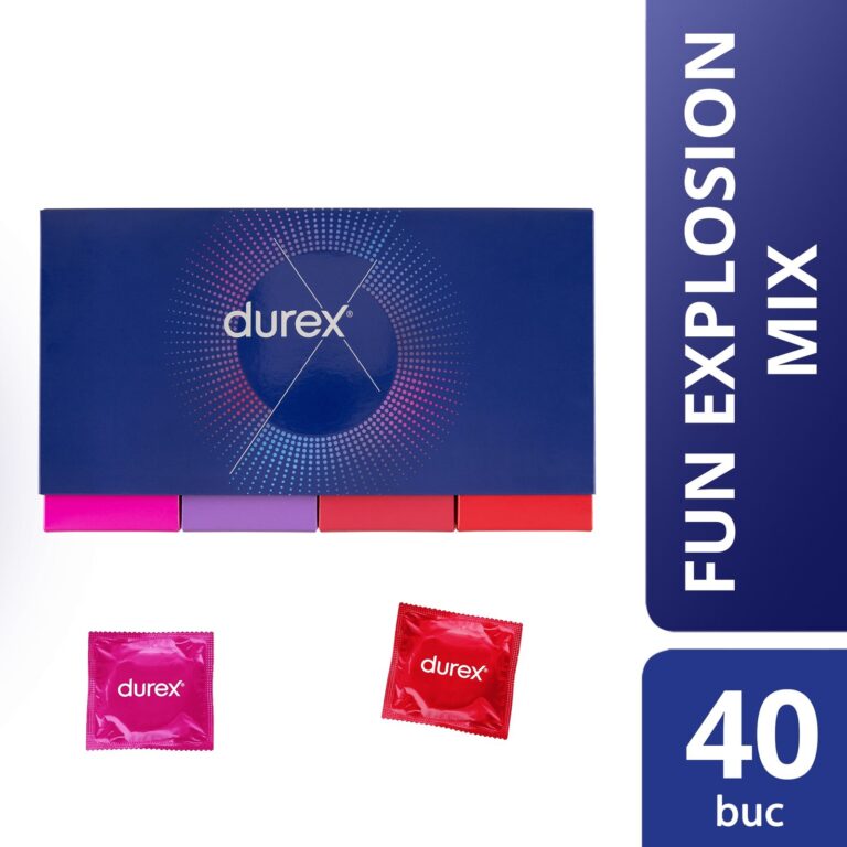 Prezervative Durex 40 buc, Cutie Discreta - Fun Explosion