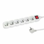 Prelungitor Esperanza ELK217W, switch ON/OFF, 6 prize, 1.5m Alb