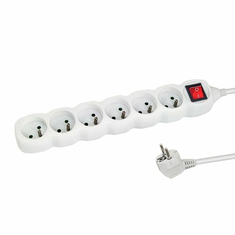 Prelungitor Esperanza ELK217W, switch ON/OFF, 6 prize, 1.5m Alb