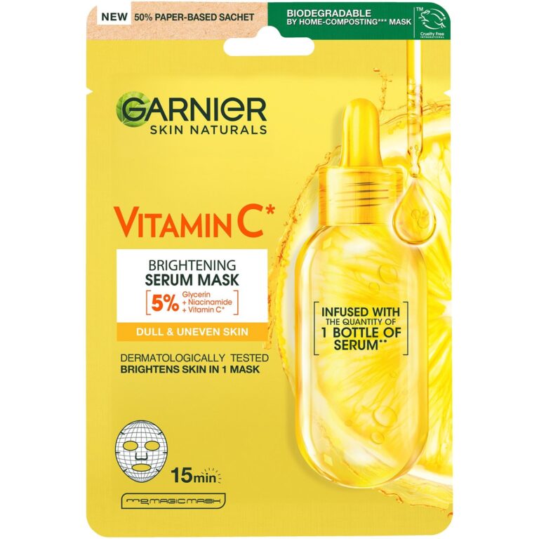Masca servetel Garnier Skin Naturals cu vitamina C pentru super hidratare si iluminare, 28 g