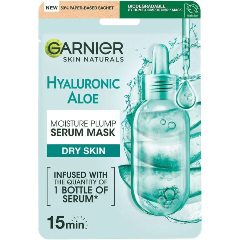 Masca servetel Garnier cu acid hialuronic si aloe vera pentru toate tipurile de ten, 28 g