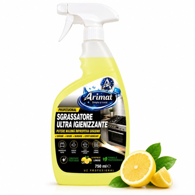 Arimat® Degresant profesional ultra igienizant pentru bucatarie, 750 ml, cu parfum de lamaie