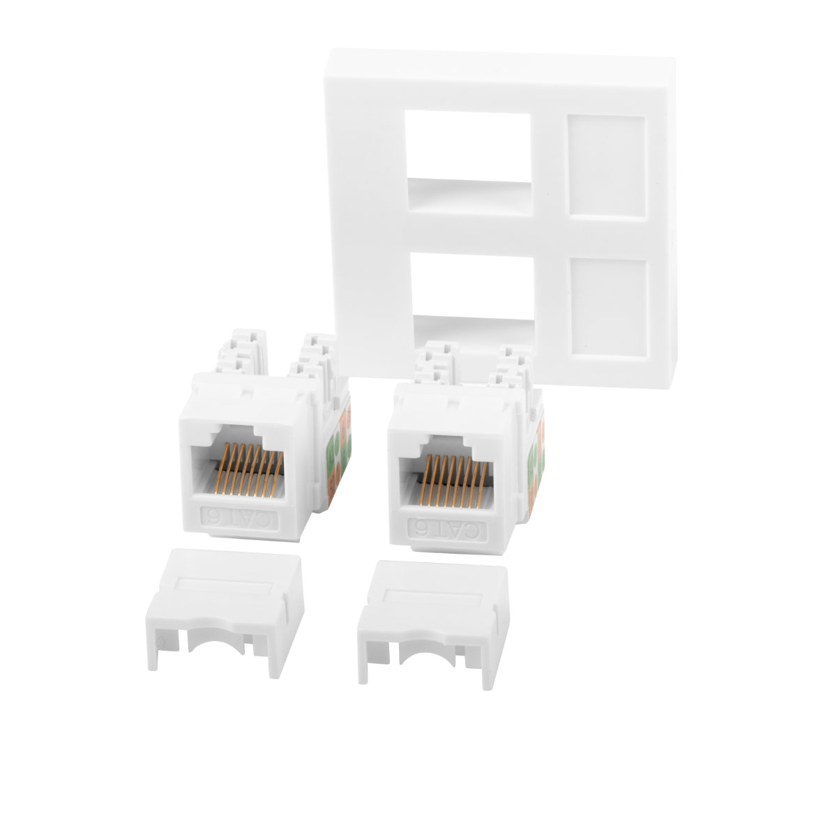 Priza dubla 2 x RJ45 , Lanberg 42390, fixare keystone, 2 x Cat 6 UTP, dimensiune panou 45 x 45 mm, modulara, alba - Prize 6e5d6d1bad2680f13366b19027446f3d