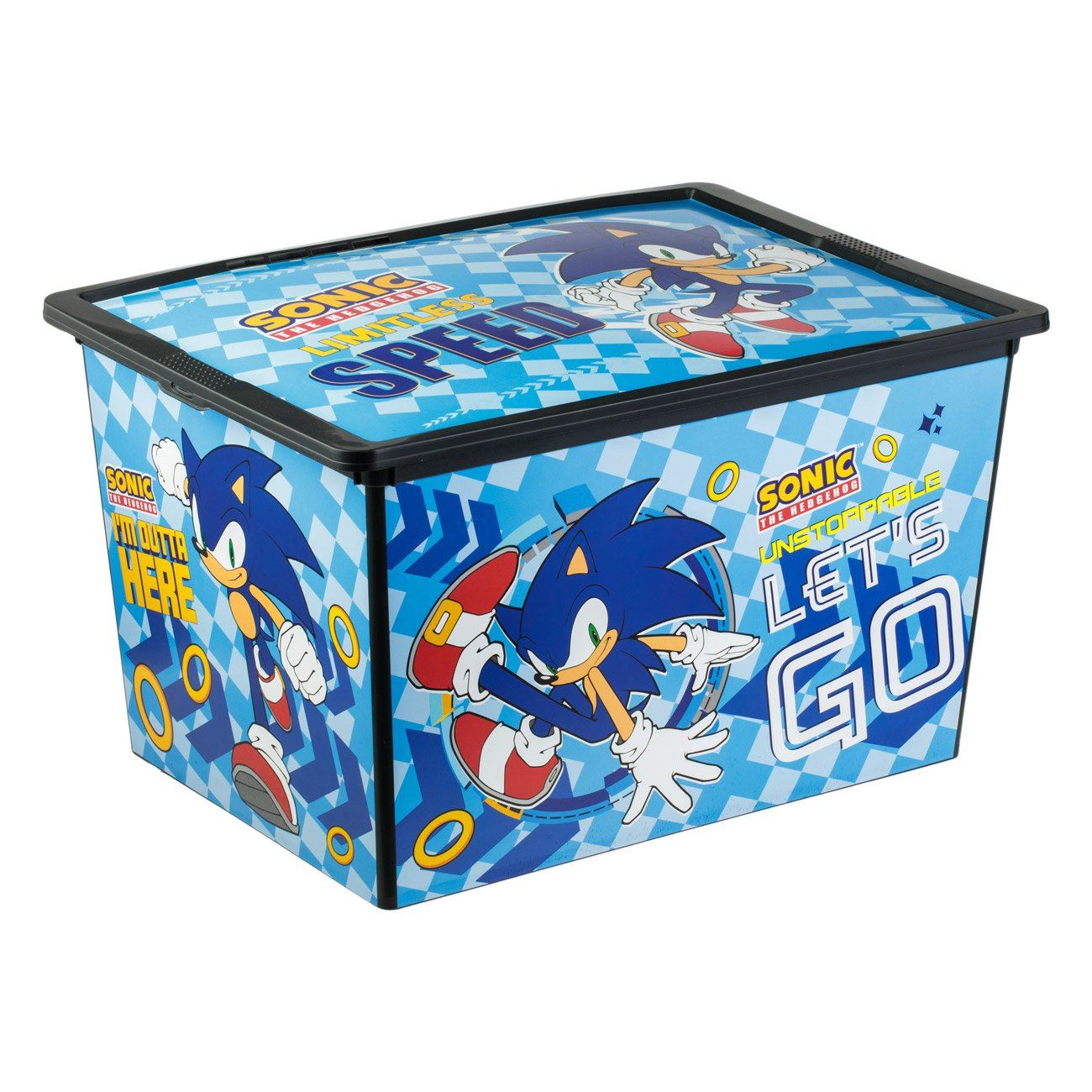 Cutie Depozitare Jucarii, Sonic, Capac si Roti, Albastru, Dimensiuni 52.5x37x31cm, Capacitate 50L - Cutii depozitare 6f0c51dcb64d5f37919ce3c719bda33b