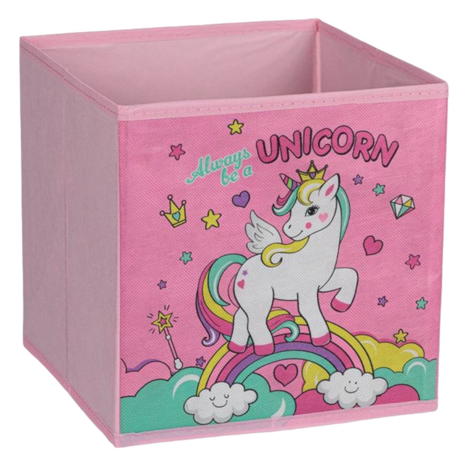 Cutie de Depozitare Roz Unicorn Curcubeu, YUPY, material textil, 25x25x25 cm - Cutii depozitare e596c67ea7c3433fa6aed22374911c5f