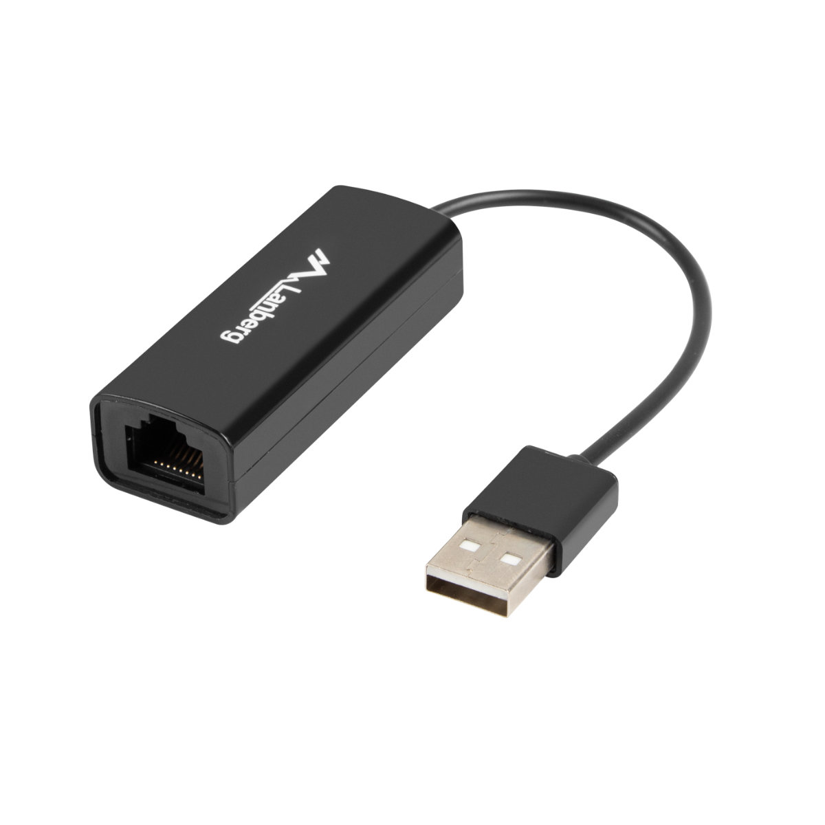 Placa de retea Lanberg 41869, USB 2.0 tata la RJ-45 mama, adaptor Ethernet, internet 10/100 Mb/s, cablu 10 cm, neagra - Placi de retea baba2f429feb9ae4437b01a144eb6677