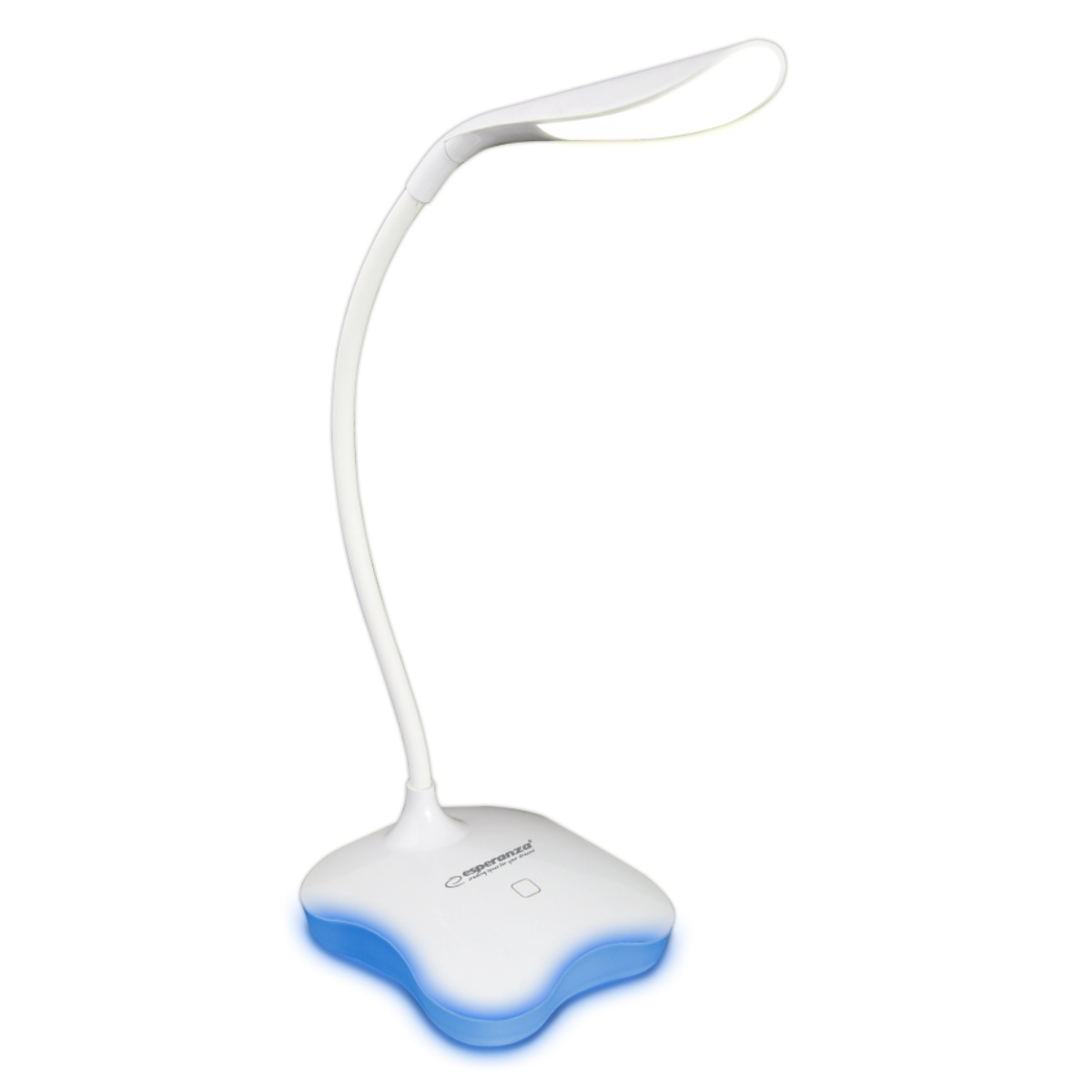 Lampa LED, Esperanza Mimosa ELD105W, cu baza iluminata, brat flexibil 21 cm, alimentare duala, cablu 110 cm, 4 x AAA - Veioze si lampi 1f33309a5dac0ec8dcaf207c3d62aba4