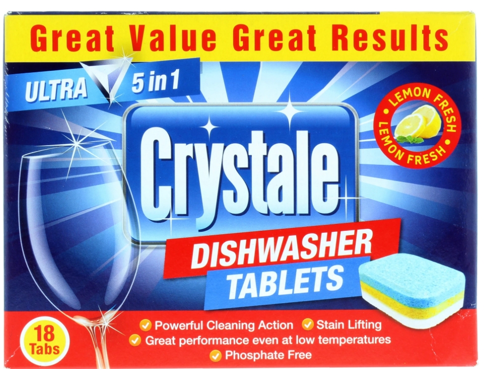 Tablete masina de spalat vase, Crystale, 18 buc - Detergent vase f7fba614729a78e75416cd60e3b70b10