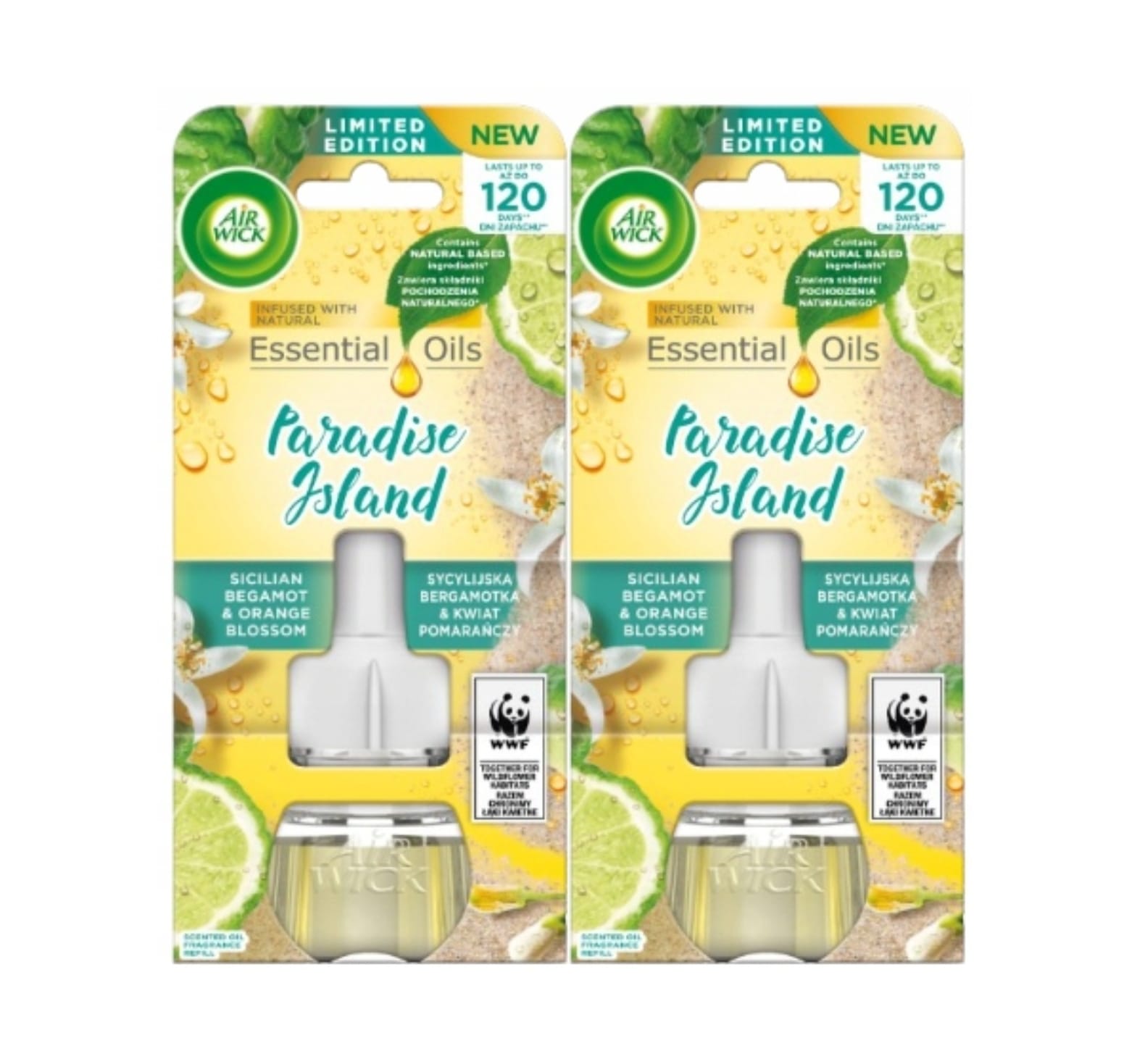 Rezerve pentru aparat electric Air Wick Paradise Island, Bergamota siciliana si Flori de portocal, 2x19 ml - Odorizant camera 8efbdf8533e39af7d1749294808b31a6