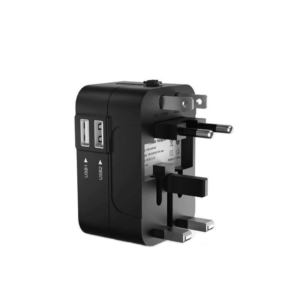 Adaptor incarcator universal de calatorie cu 2xUSB pentru EU, USA, UK, AUST, Negru - Accesorii prize si intrerupatoare 31bbe4164d46461b2395fb2ce58c5620