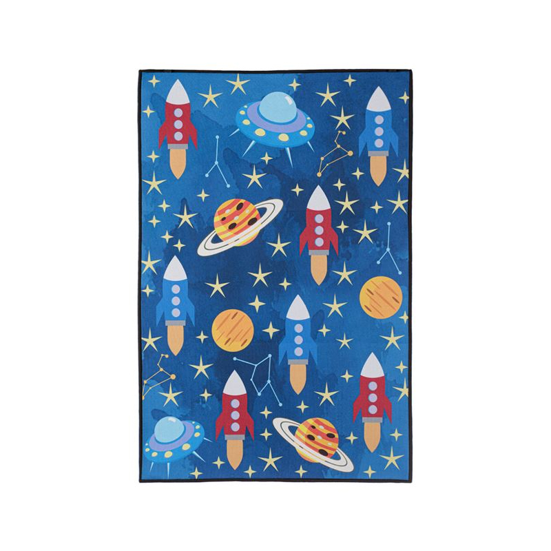 Covor copii Home, design Cosmos, Anti-alunecare, Poliester/Bumbac, 60x90cm, Multicolor - Covoare copii 4e0c244a9de9876d349e74f5bc6b2ee6