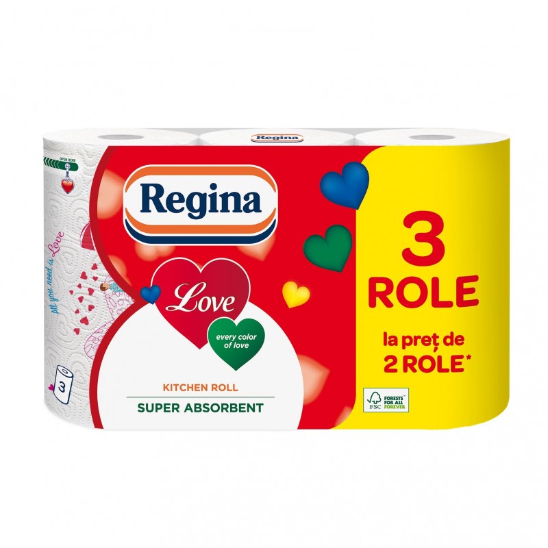 Prosop hartie Regina Love, 3 role, 3 straturi - Prosoape de hartie si servetele 7a677e9a8378ac590b589e645efb2c92