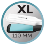 Placa de indreptat parul Remington Shine Therapy S8550, Placi late, Invelis ceramic cu Ulei de Argan si Vitamina E, 150-