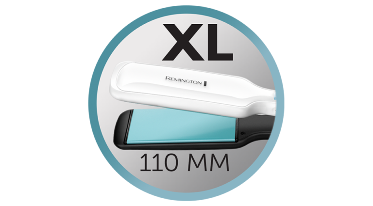 Placa de indreptat parul Remington Shine Therapy S8550, Placi late, Invelis ceramic cu Ulei de Argan si Vitamina E, 150-