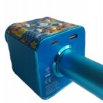 Microfon karaoke copii Paw Patrol Chase, wireless Bluetooth, difuzor 5W, efect eco, USB, baterie reincarcabila, albastru