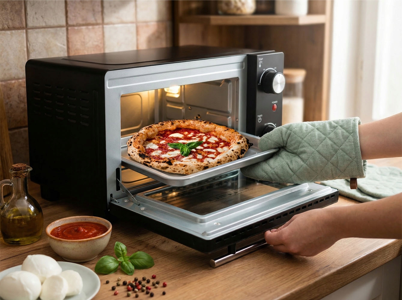 Mini cuptor electric Esperanza EKO007 CALZONE 900W 10L Negru - Cuptoare electrice Mini cuptor electric Esperanza EKO007 CALZONE 900W 10L Negru