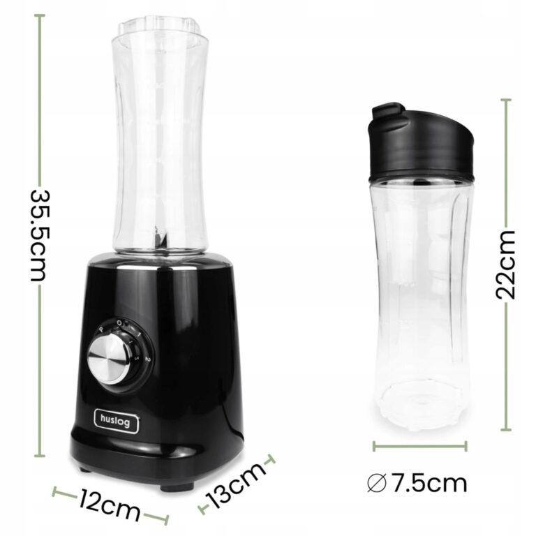 Mixer smoothie BlendGo Blender, 500W, sticla fara BPA, 600 ml, Negru