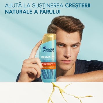 Sampon anti-matreata intaritor Head & Shoulders Derma X Pro pentru scalp uscat, 300 ml
