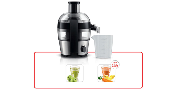 Storcator de fructe Philips Viva Compact HR1836/00, 500 W, Recipient suc 0.5 l, Recipient pulpa 1 l, 1 Viteza, Tub de al