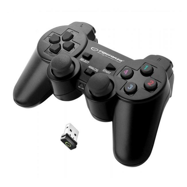Gamepad wireless, Esperanza, Compatibil PS3, PC, Negru