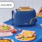 Prajitor de paine Comfee Monster Chef MT-RP2L18W2, 950W, 7 trepte de rumenire, Albastru/Galben