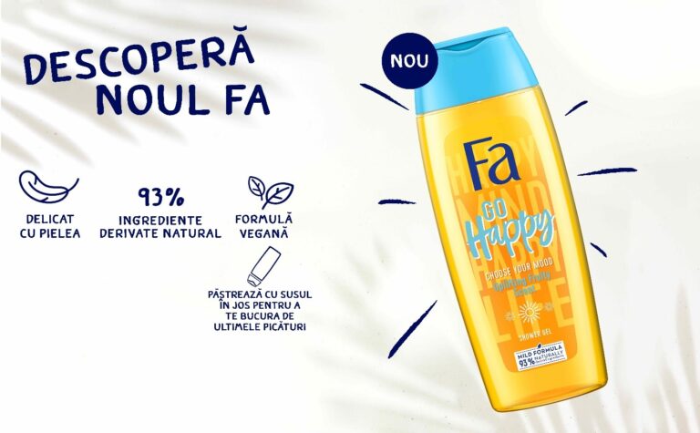 Gel de dus Fa Go Happy cu parfum fructat reconfortant, Femei, 400 ml
