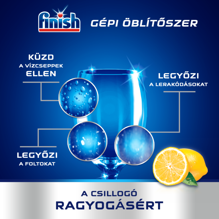 Agent de clatire pentru spalarea masinii de spalat vase, Finish Rinse & Shine, aparfum de lamaie, pentru 160 de spal