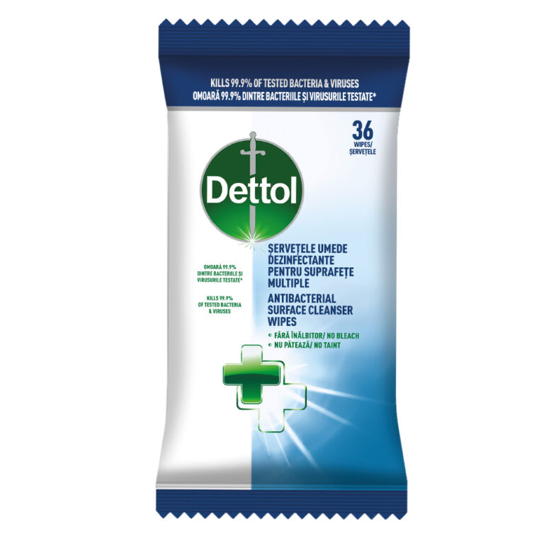 Servetele umede dezinfectante pentru suprafete multiple Dettol, 36 buc