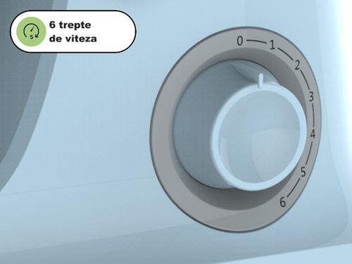 Mixer cu bol Comfee MJ-KM6001WCY, 600W, capacitate bol 4L, 6 trepte de viteza, Cyan